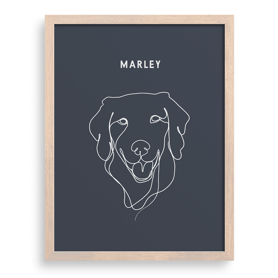 Custom One Pet Line Drawing Portrait