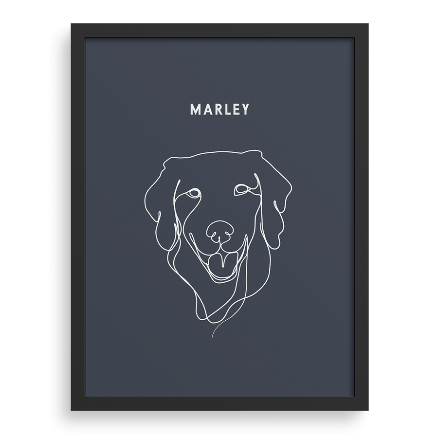 Custom One Pet Line Drawing Portrait