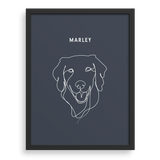 Custom One Pet Line Drawing Portrait