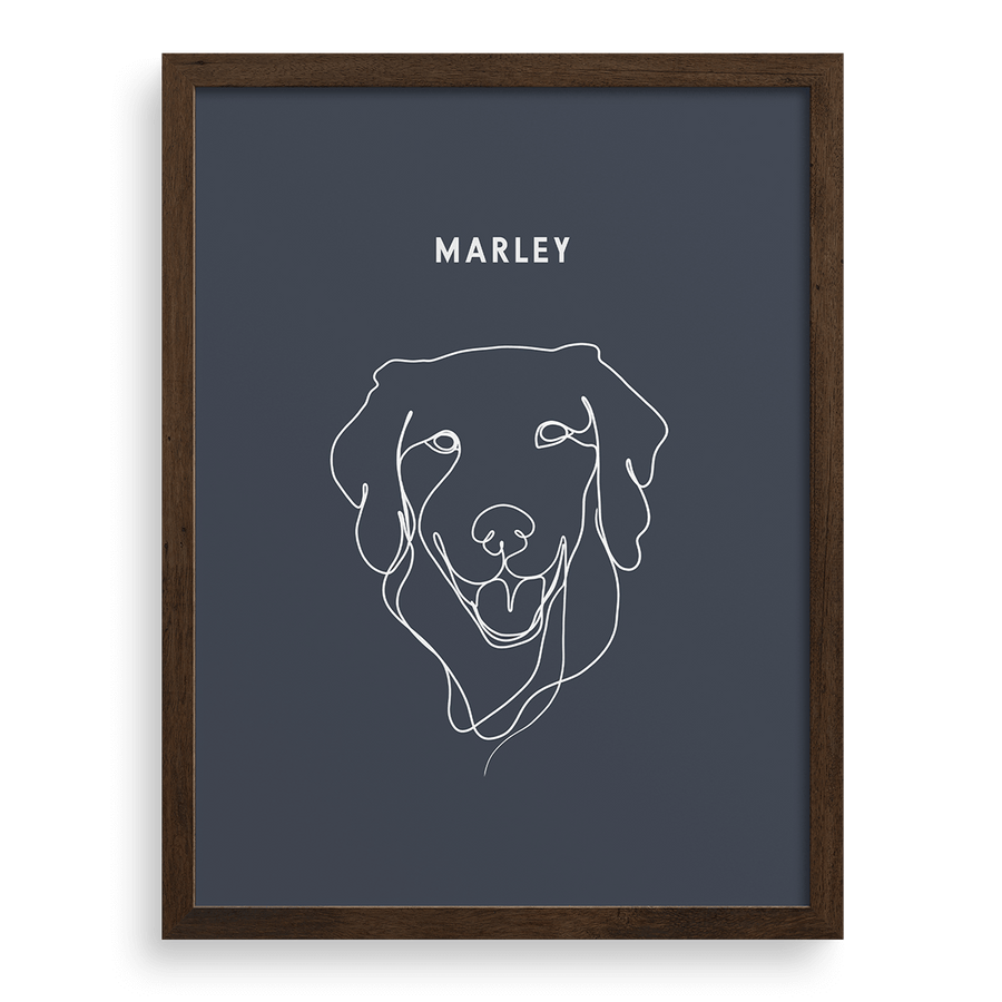 Custom One Pet Line Drawing Portrait