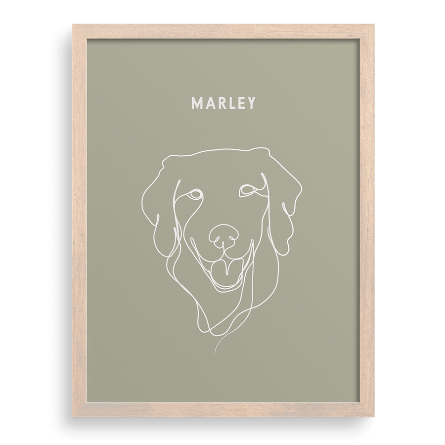 Custom One Pet Line Drawing Portrait