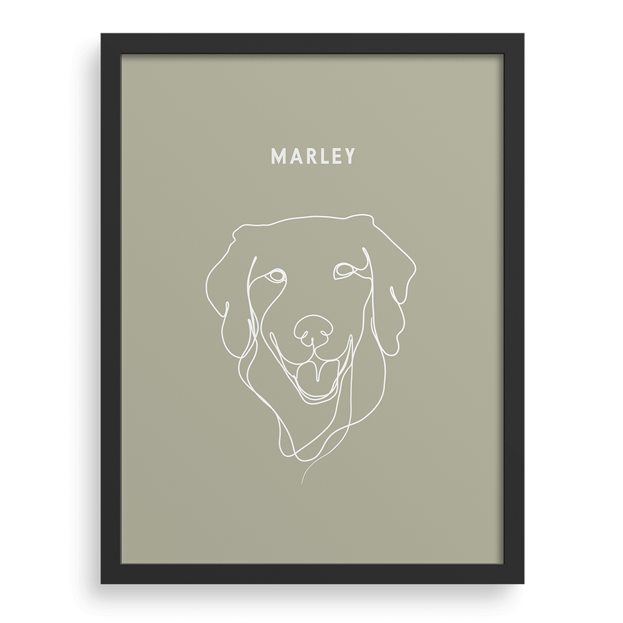 Custom One Pet Line Drawing Portrait