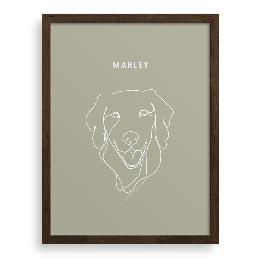Custom One Pet Line Drawing Portrait