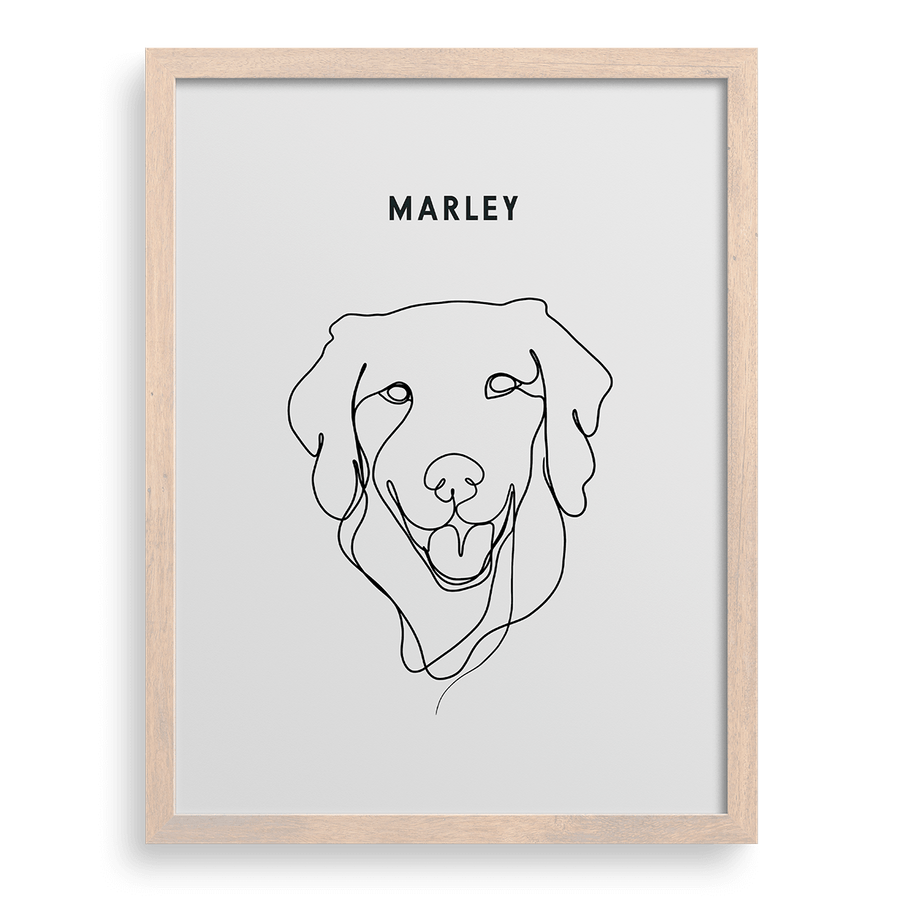 Custom One Pet Line Drawing Portrait