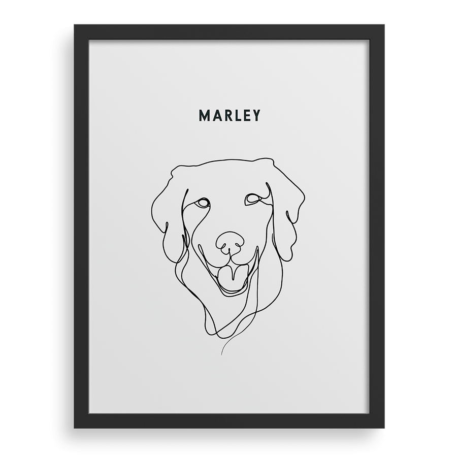 Custom One Pet Line Drawing Portrait