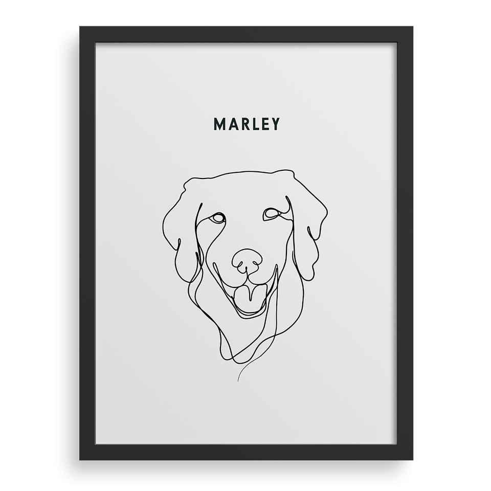 Custom One Pet Line Drawing Portrait