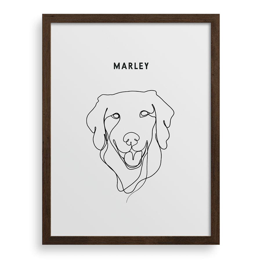 Custom One Pet Line Drawing Portrait