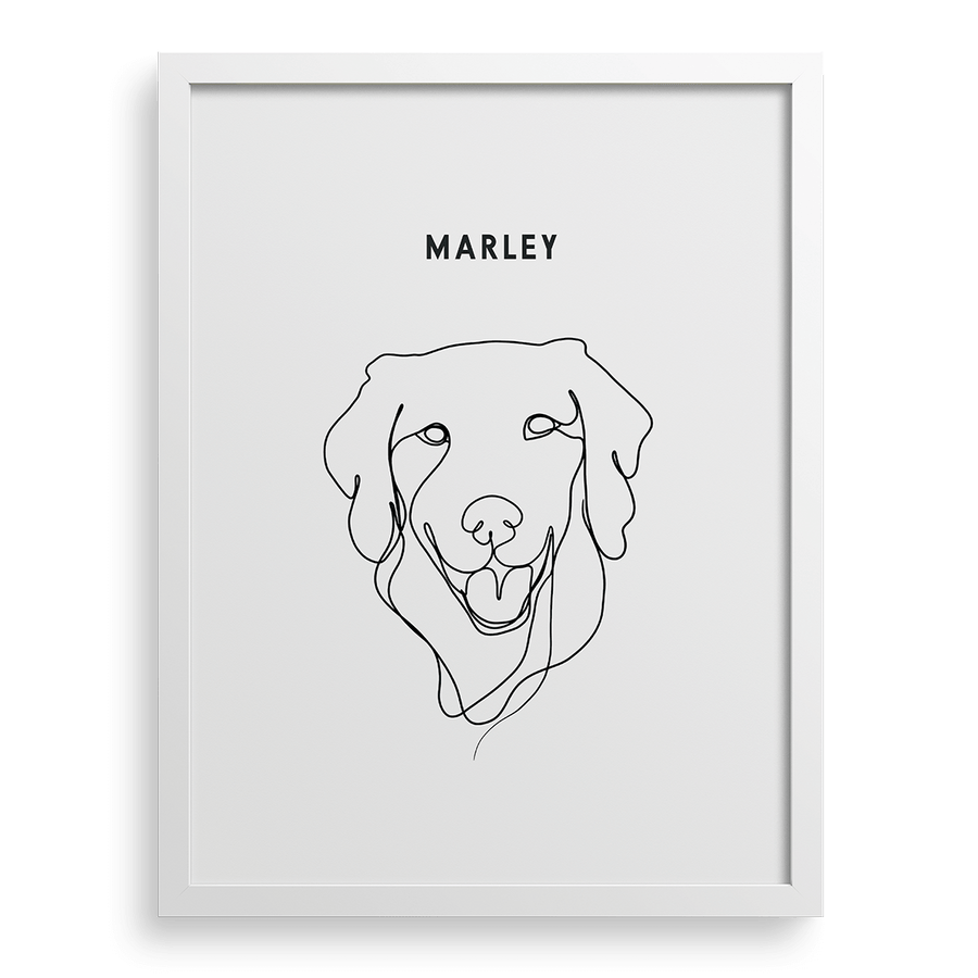 Custom One Pet Line Drawing Portrait