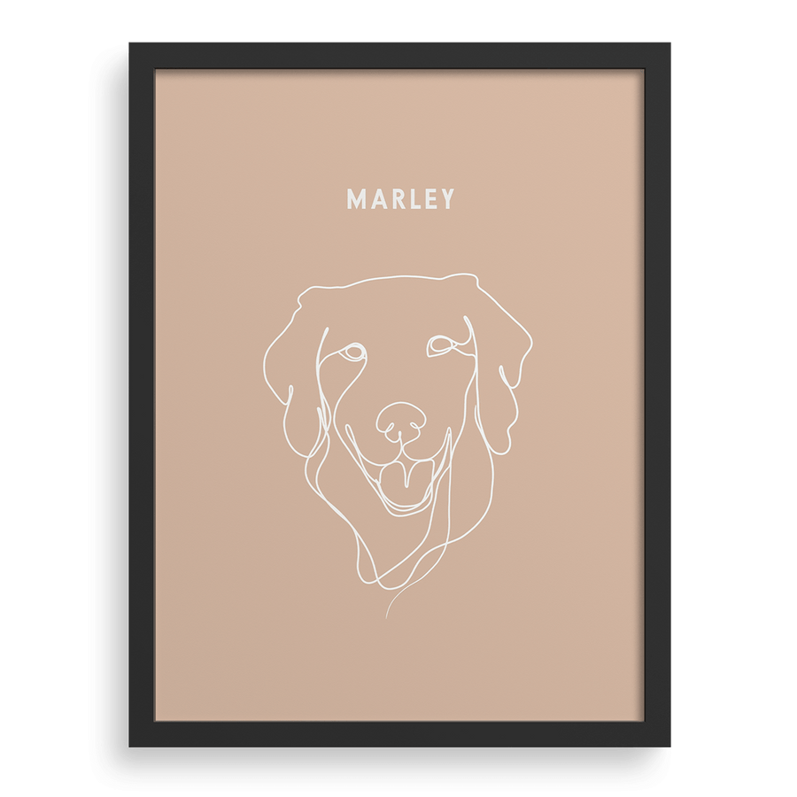 Custom One Pet Line Drawing Portrait
