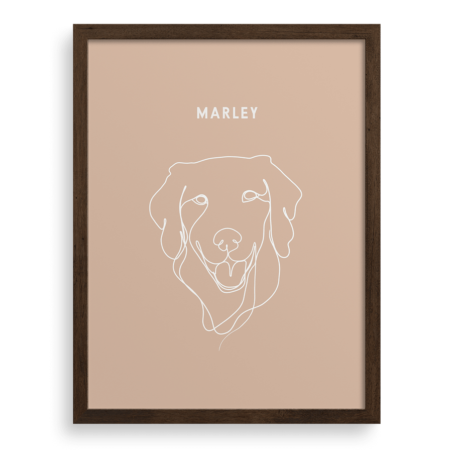 Custom One Pet Line Drawing Portrait