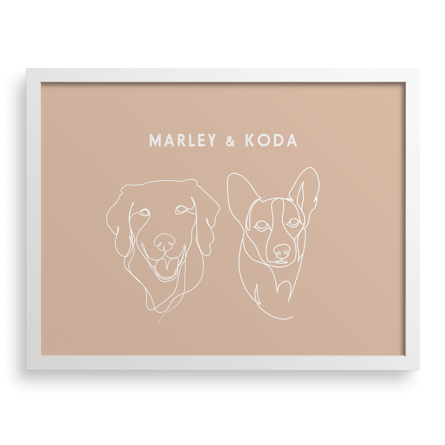 Custom Two Pet Line Drawing Portrait