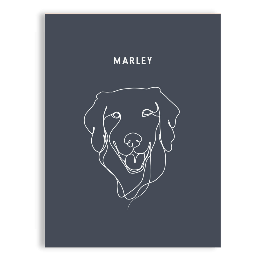Custom One Pet Line Drawing Portrait