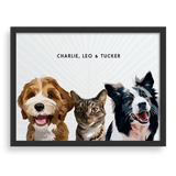 Custom Three Pet Portrait