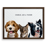 Custom Three Pet Portrait