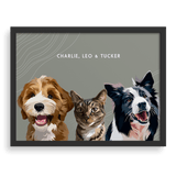 Custom Three Pet Portrait