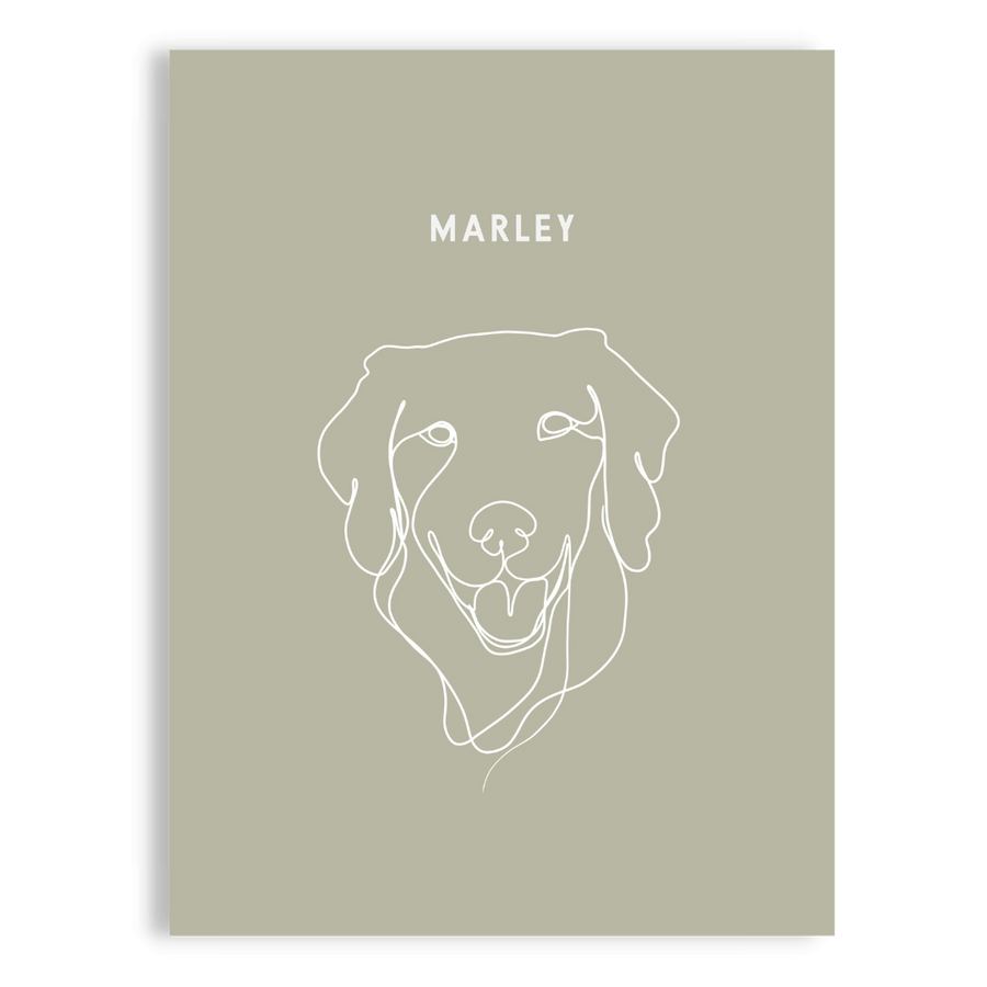 Custom One Pet Line Drawing Portrait