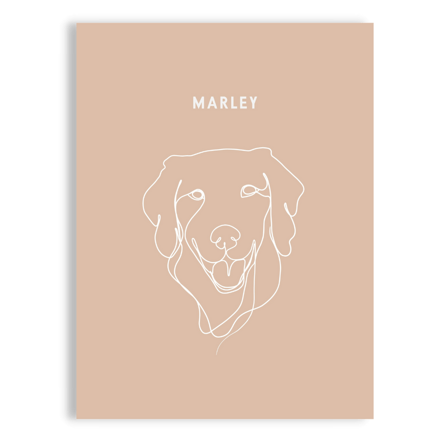 Custom One Pet Line Drawing Portrait