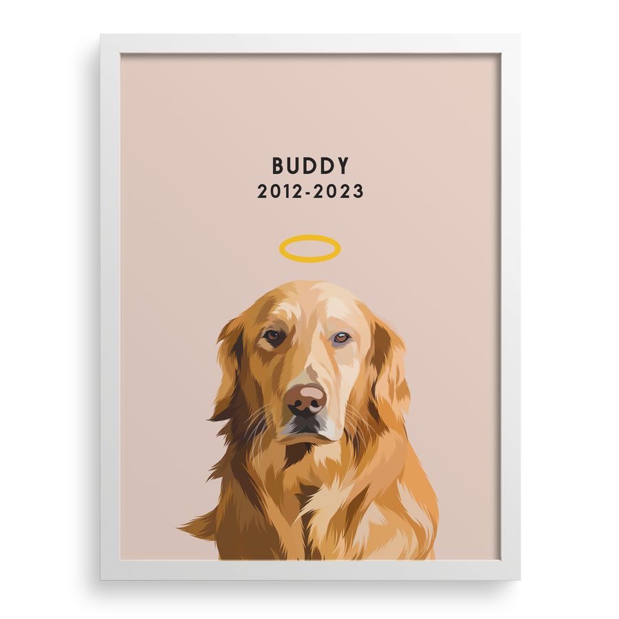 Custom Memorial Pet Portrait w/ Halo