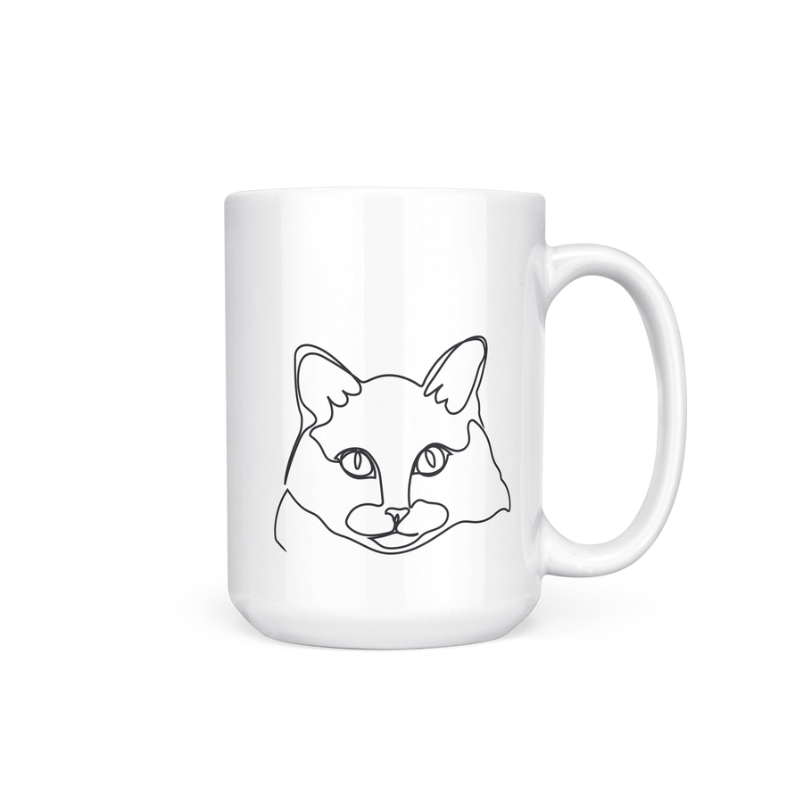 Custom Line Style Pet Portrait Mug