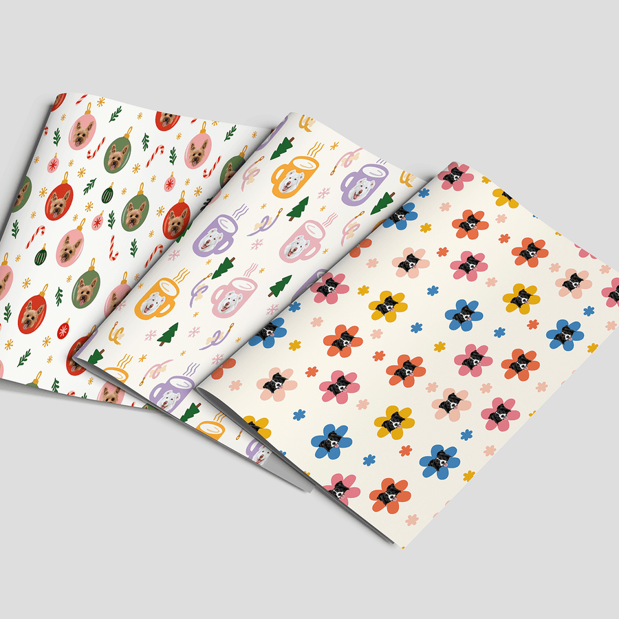 Custom One Pet Print Portrait Wrapping Paper