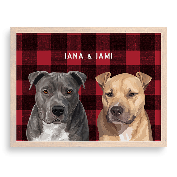 Custom Two Pet Portrait