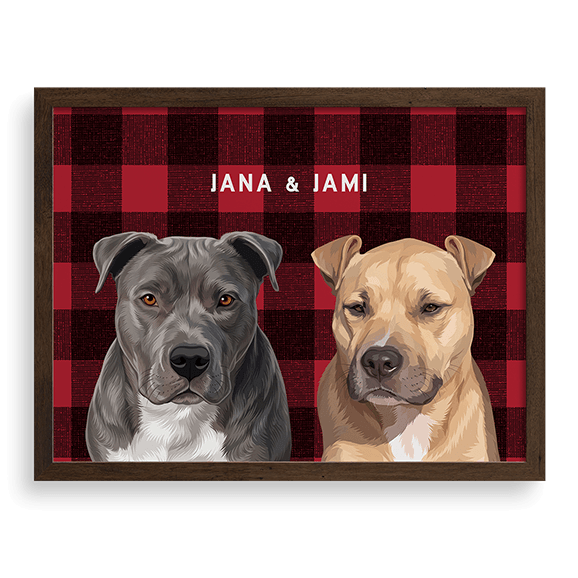 Custom Two Pet Portrait
