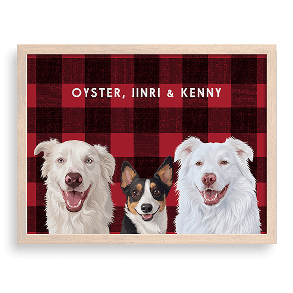 Custom Three Pet Portrait