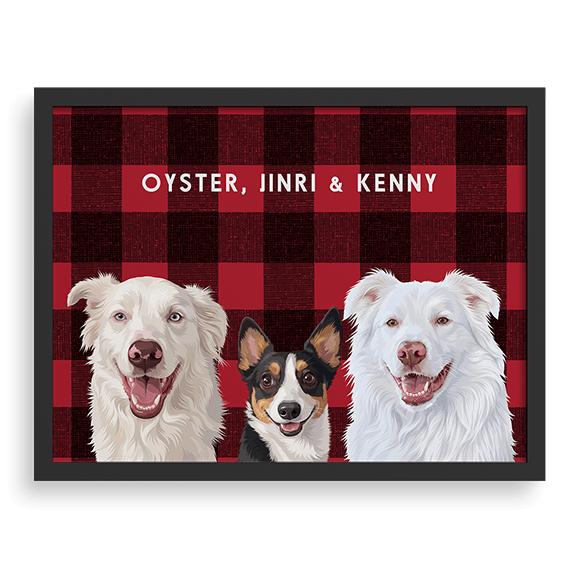 Custom Three Pet Portrait