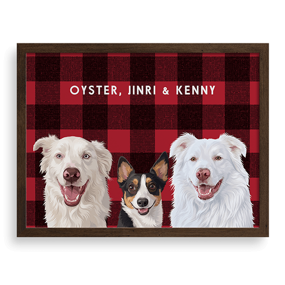 Custom Three Pet Portrait
