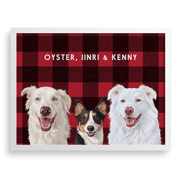 Custom Three Pet Portrait
