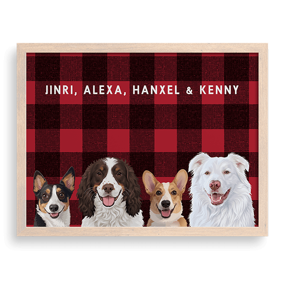 Custom Four Pet Portrait