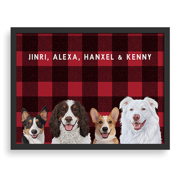 Custom Four Pet Portrait