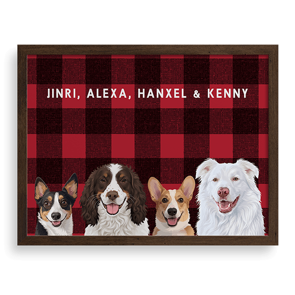 Custom Four Pet Portrait
