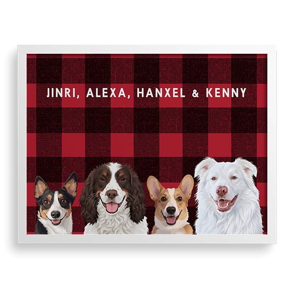 Custom Four Pet Portrait