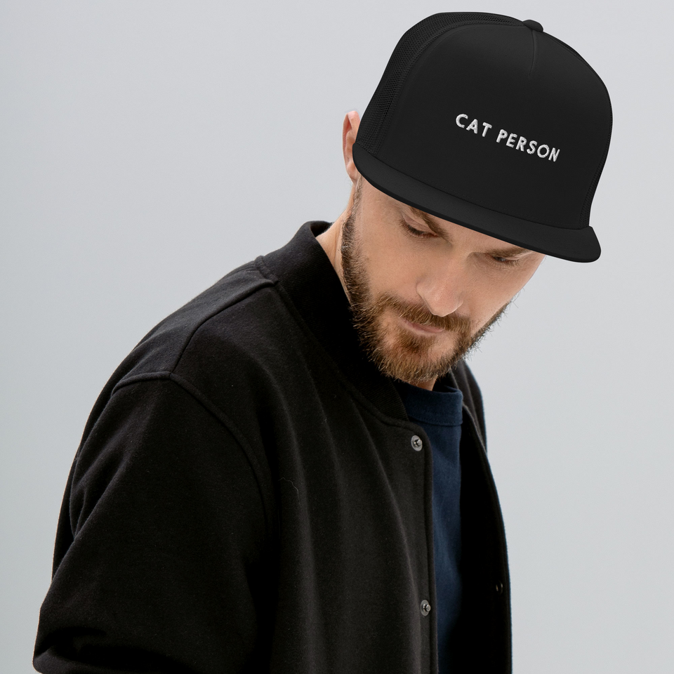 Cat Person Embroidered Trucker Hat