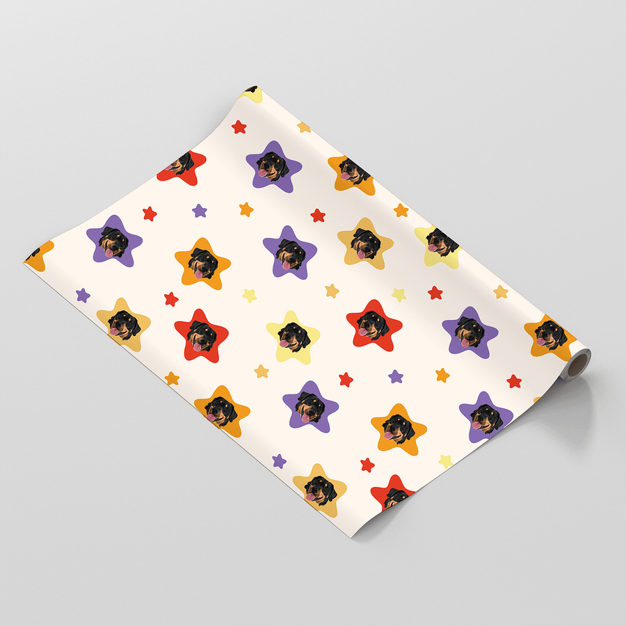 Custom One Pet Print Portrait Wrapping Paper
