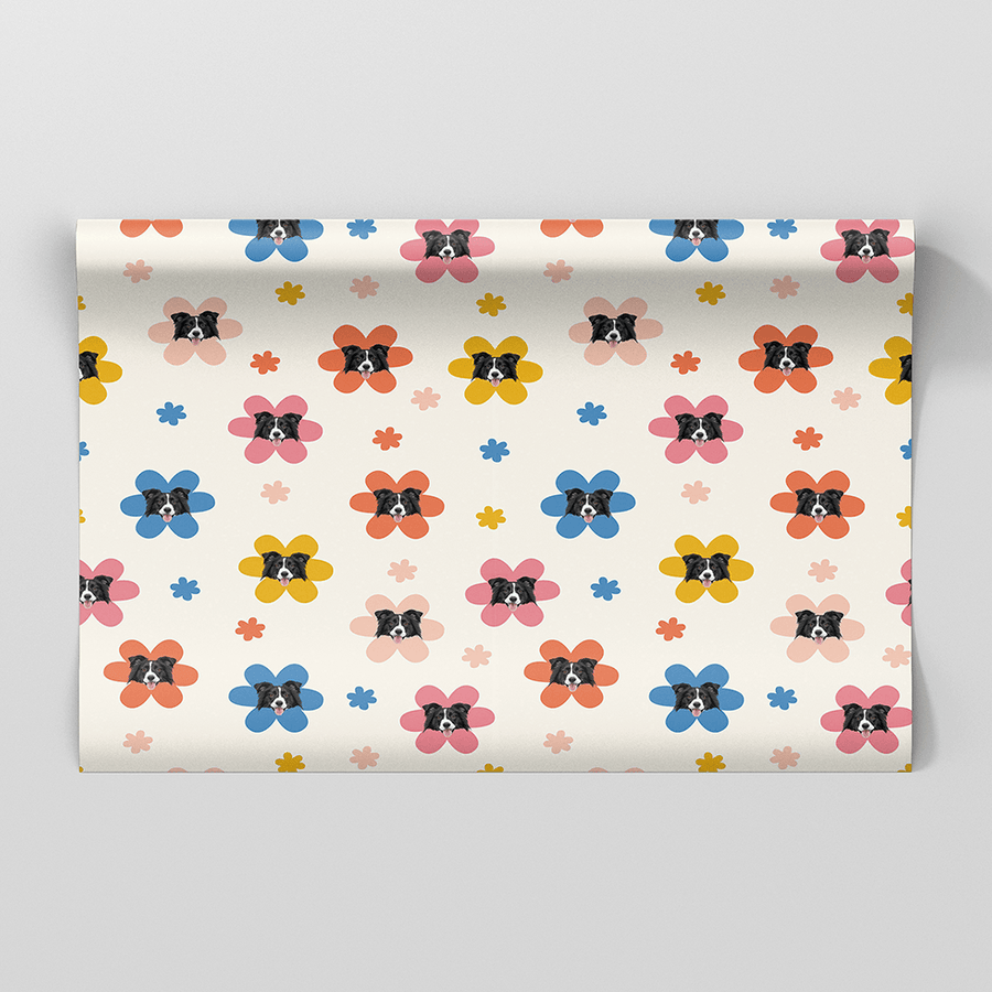 Custom One Pet Print Portrait Wrapping Paper