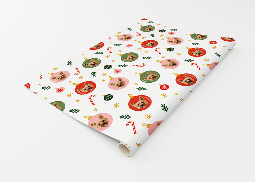 Custom One Pet Print Portrait Wrapping Paper