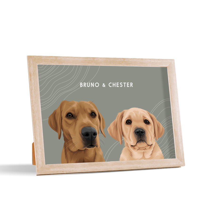 Custom Desktop Two Pet Portrait