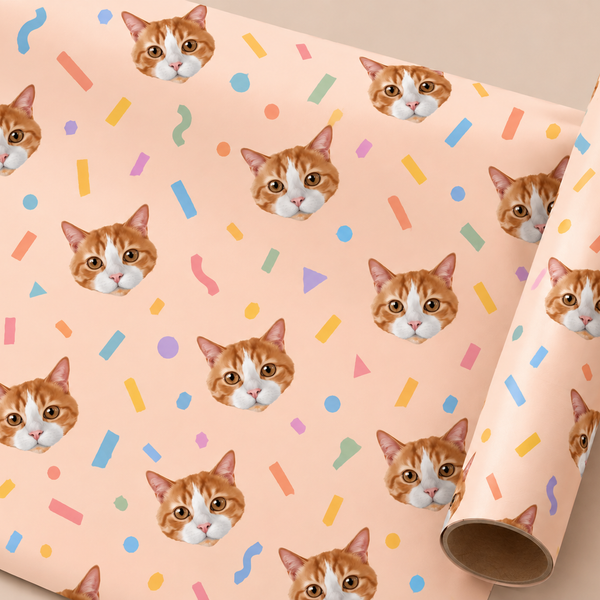 Custom One Pet Portrait Wrapping Paper