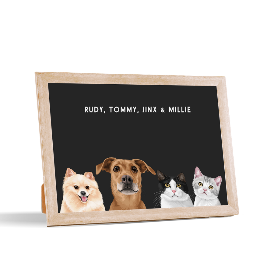 Custom Desktop Four Pet Portrait