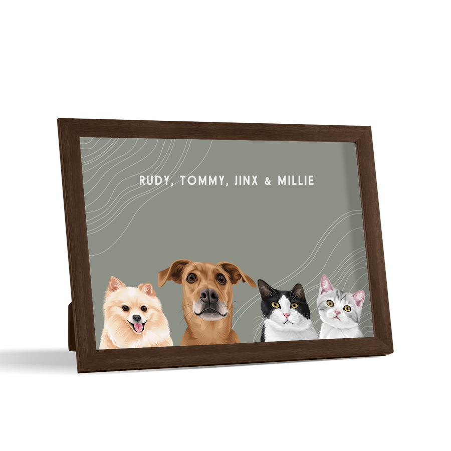 Custom Desktop Four Pet Portrait