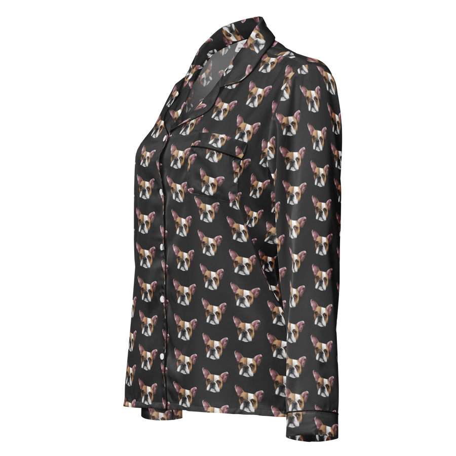 Custom Pet Face Pajama Long Sleeve Shirt