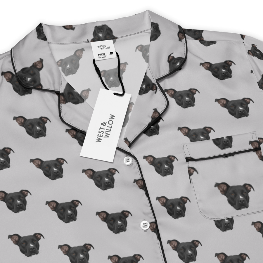Custom Pet Face Pajama Long Sleeve Shirt