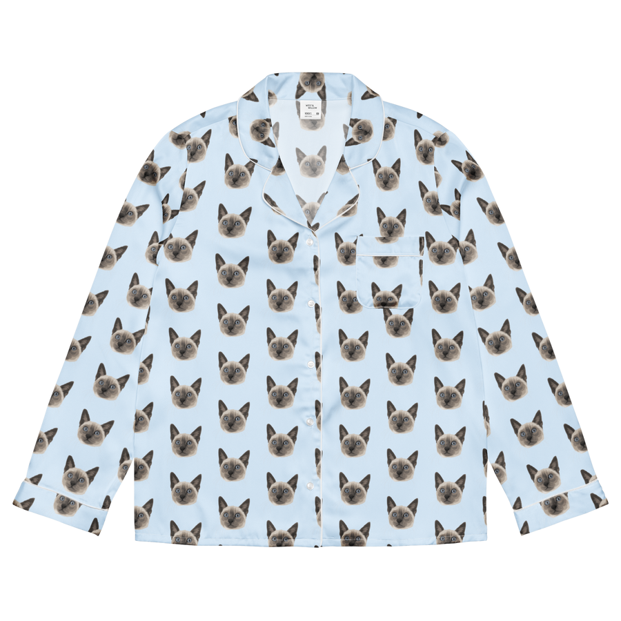 Custom Pet Face Pajama Long Sleeve Shirt