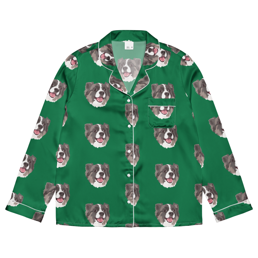 Custom Pet Face Pajama Long Sleeve Shirt