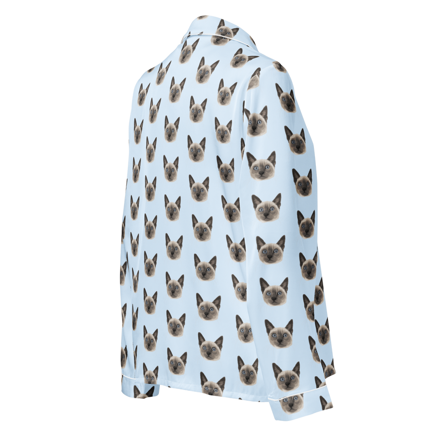 Custom Pet Face Pajama Long Sleeve Shirt