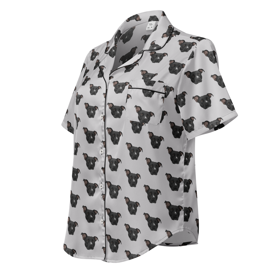 Custom Pet Face Pajama Short Sleeve Shirt