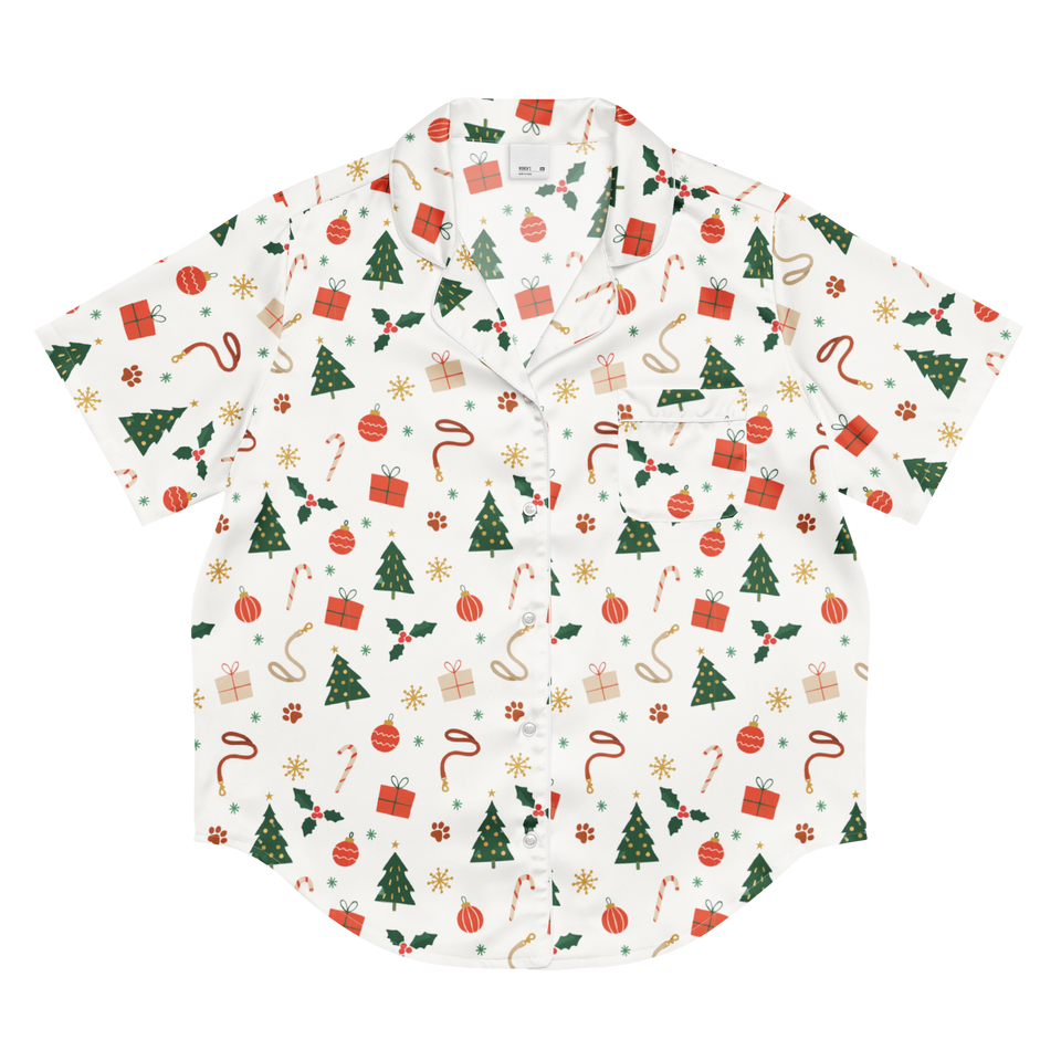 Pet Inspired Print Pajama Short Sleeve Shirt