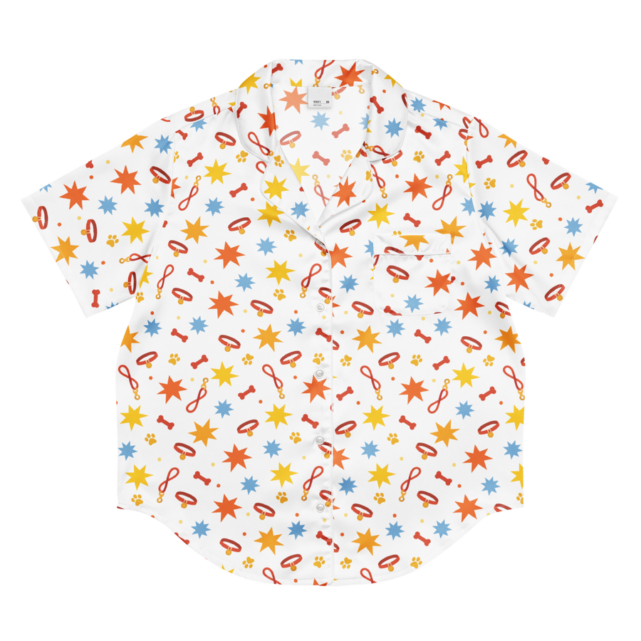 Pet Inspired Print Pajama Short Sleeve Shirt